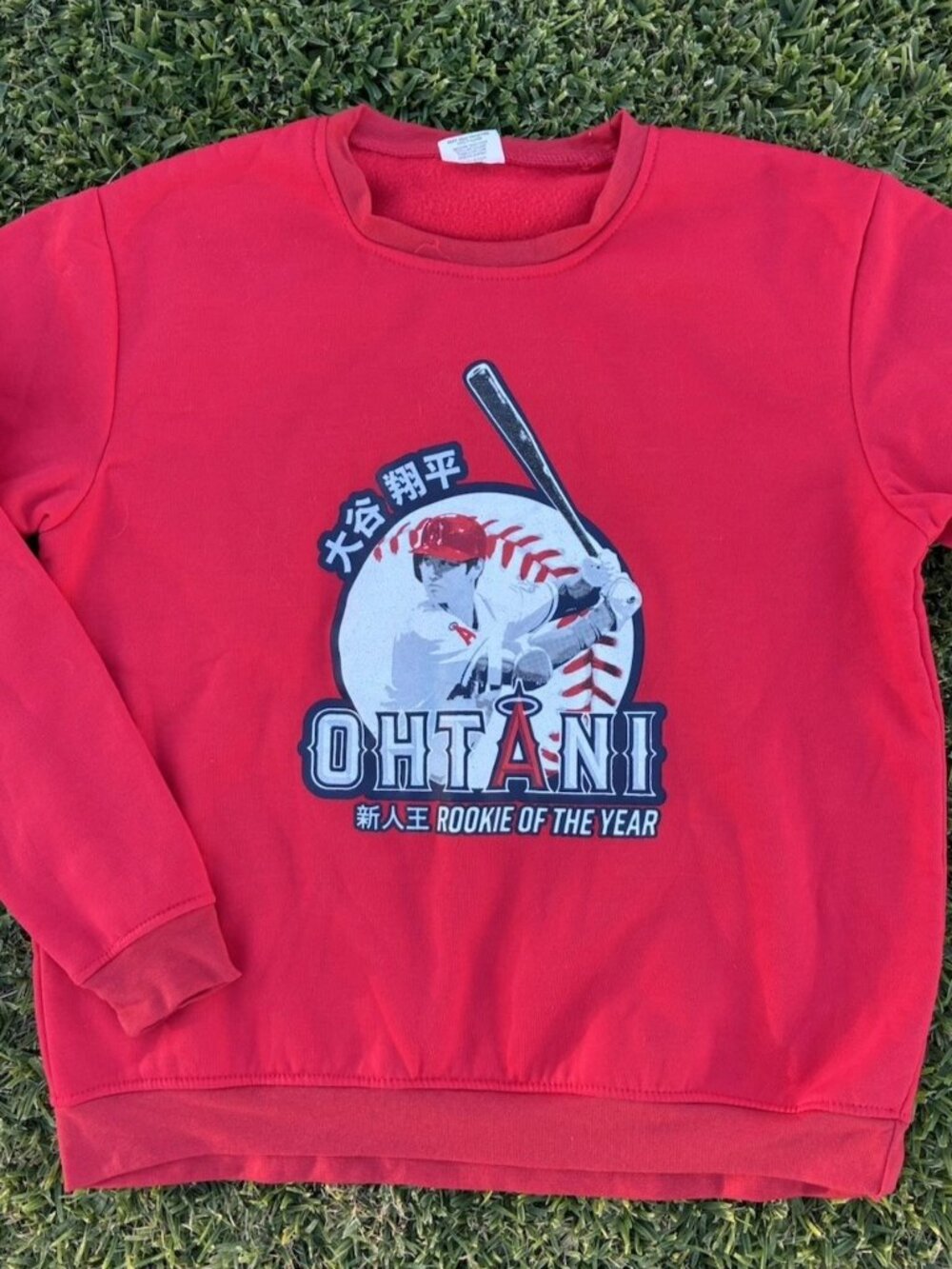 Shohei Ohtani Rookie of the Year Sweatshirt Red Kloanz Pechanga Casino Promo XL